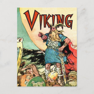Viking Norse Gods Thor Viking Ship Briefkaart
