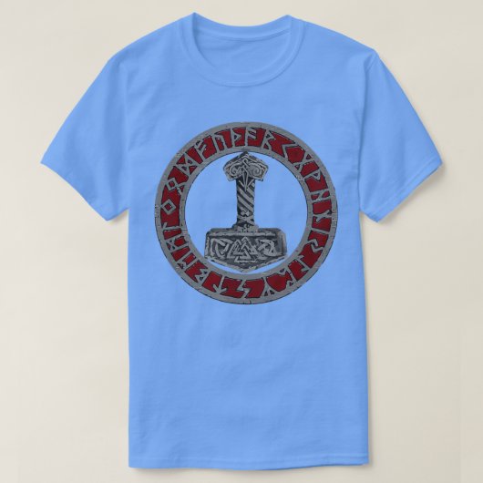 Viking Norse Mythology Thors Mjolnir Vegvisir Rune T-shirt (Design voorkant)