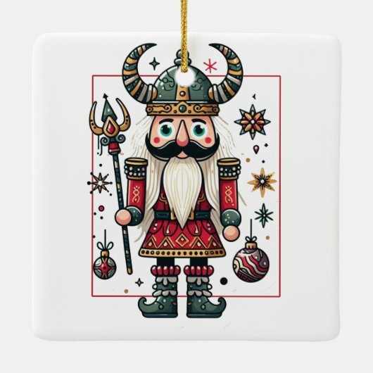 Viking Notenkraker Keramisch Ornament (Achterkant)