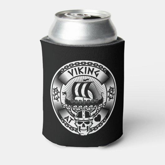 Viking op het hart blikjeskoeler (Blikje Achterkant)