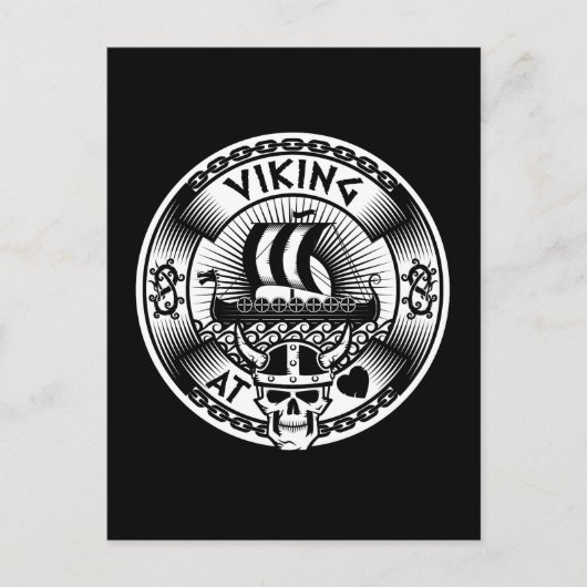 Viking op het hart briefkaart (Voorkant)