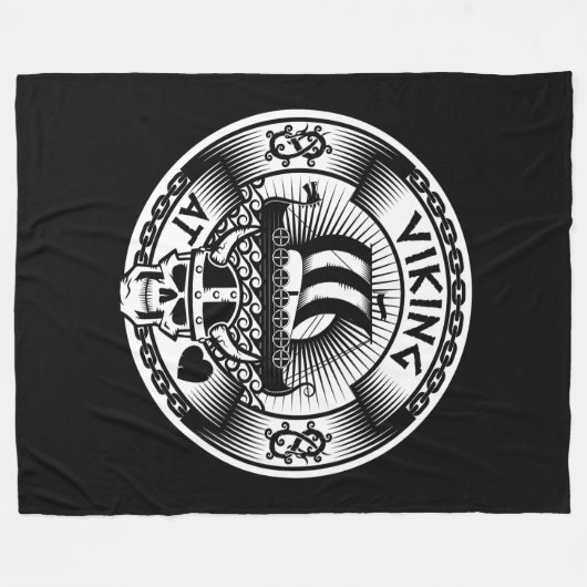 Viking op het hart fleece deken (Voorkant (Horizontaal))