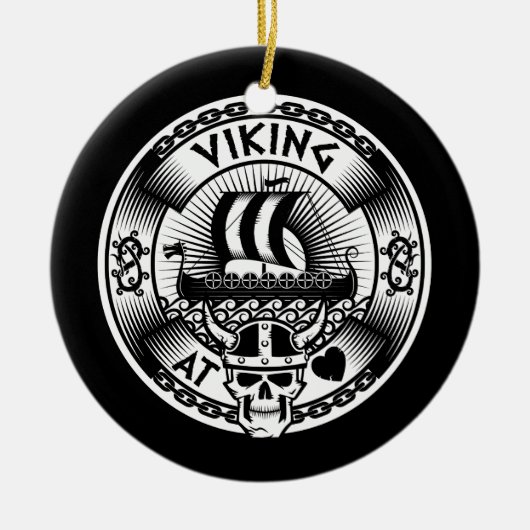 Viking op het hart keramisch ornament (Voorkant)