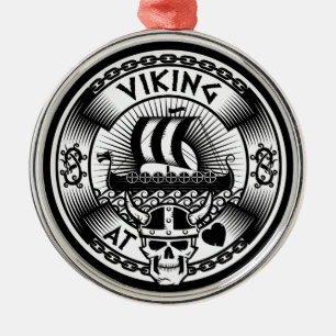 Viking op het hart metalen ornament