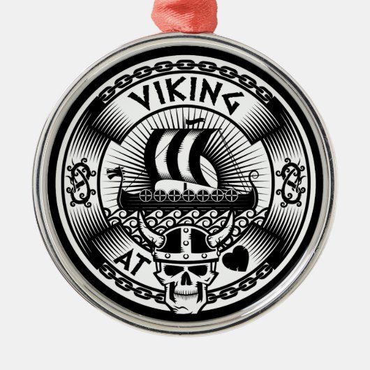 Viking op het hart metalen ornament (Voorkant)