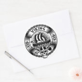 Viking op het hart ronde sticker (Envelop)