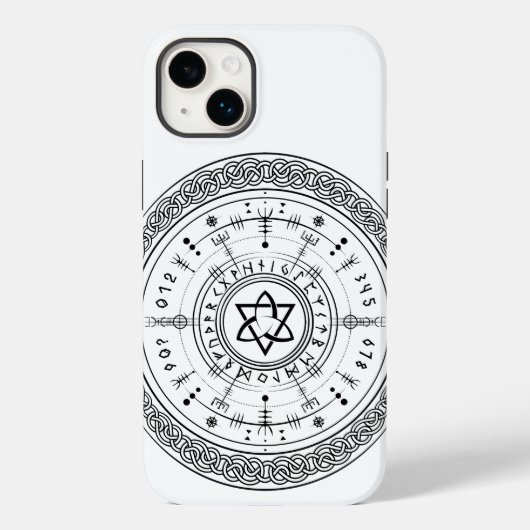 Viking Pagan Asatru Runic Compass, Vegvisir Runes Case-Mate iPhone Case (Achterkant)
