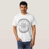Viking Pagan Asatru Runic Compass, Vegvisir Runes T-shirt (Voorkant volledig)