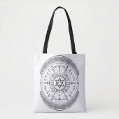 Viking Pagan Asatru Runic Compass, Vegvisir Runes Tote Bag (Voorkant)