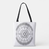 Viking Pagan Asatru Runic Compass, Vegvisir Runes Tote Bag (Achterkant)