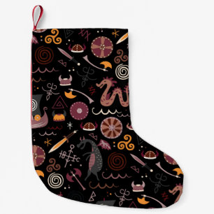 Viking patroon naadloos design grafisch kleine kerstsok