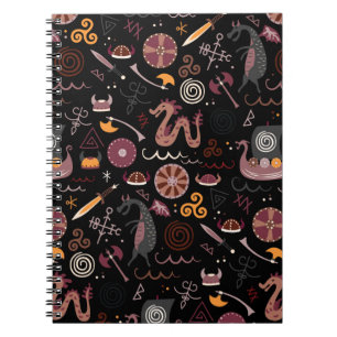 Viking patroon naadloos design grafisch notitieboek