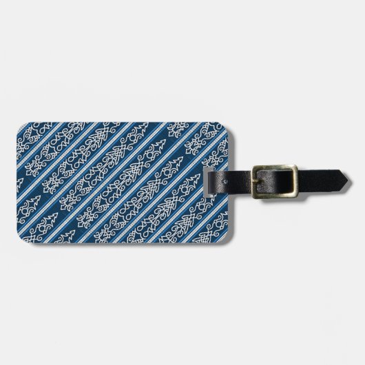 Viking Pattern Blue Bagagelabel (Voorkant horizontaal)