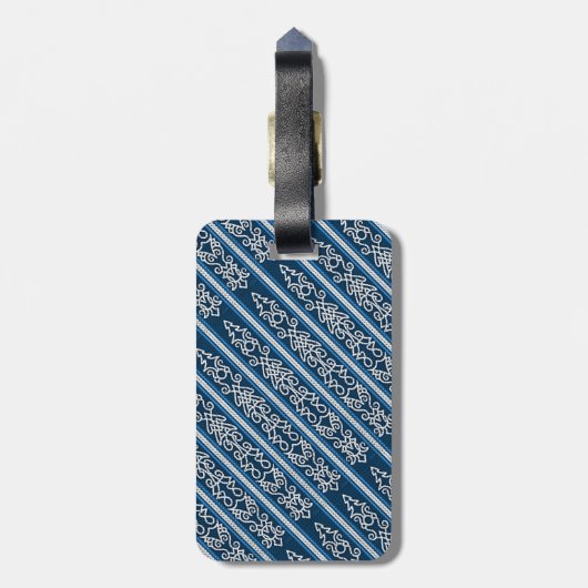 Viking Pattern Blue Bagagelabel (Achterkant verticaal)