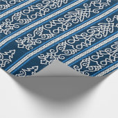 Viking Pattern Blue Cadeaupapier (Hoek)