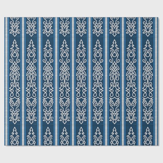 Viking Pattern Blue Cadeaupapier (Vlak)