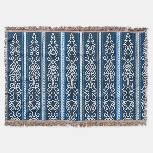 Viking Pattern Blue Deken (Voorkant)