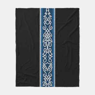Viking Pattern Blue Fleece Deken