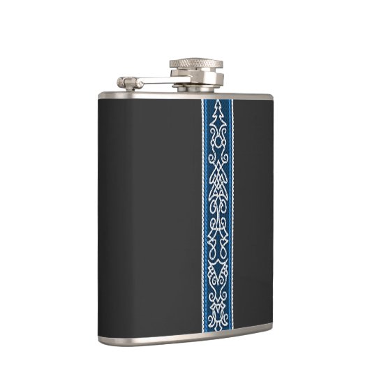 Viking Pattern Blue Heupfles (Rechts)