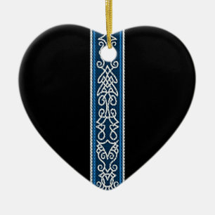 Viking Pattern Blue Keramisch Ornament