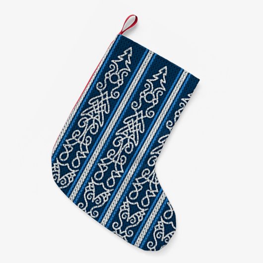 Viking Pattern Blue Kleine Kerstsok (Voorkant (Hangend))