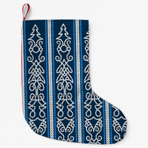 Viking Pattern Blue Kleine Kerstsok