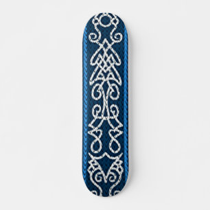 Viking Pattern Blue Persoonlijk Skateboard