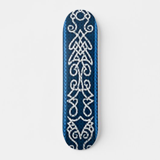 Viking Pattern Blue Persoonlijk Skateboard (Voorkant)