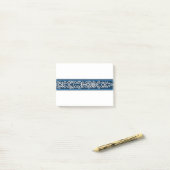 Viking Pattern Blue Post-it® Notes (Op bureau)