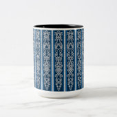 Viking Pattern Blue Tweekleurige Koffiemok (Center)
