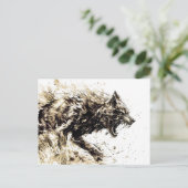 Viking Pen Drawing of a Norse God Fenris wolf Briefkaart (Staand voorkant)