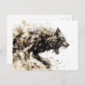 Viking Pen Drawing of a Norse God Fenris wolf Briefkaart (Voorkant / Achterkant)