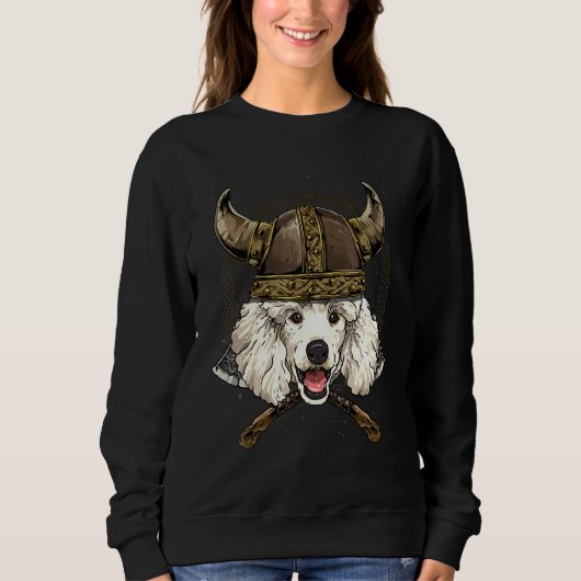 Viking Poodle Renaissance Norse Pagan Valhalla Dog Trui (Voorkant)