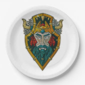 Viking Portret Metallic look Papieren Bordje (Voorkant)