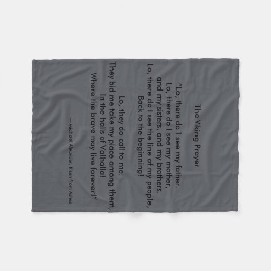 Viking Prayer door Michael Alexander Fleece Deken (Voorkant (Horizontaal))