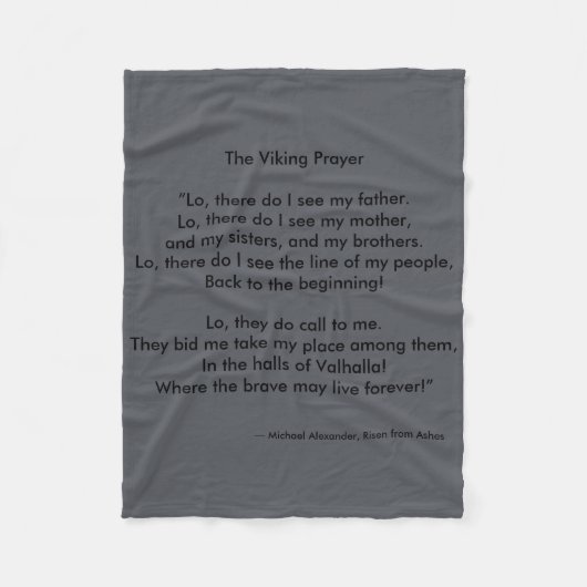 Viking Prayer door Michael Alexander Fleece Deken (Voorkant)