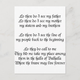 Viking Prayer Lo daar zie ik mijn vader Briefkaart