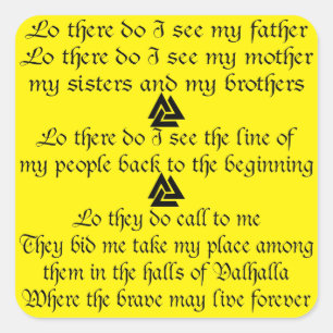 Viking Prayer Valknut FB.com/USAPatriotGraphics © Vierkante Sticker