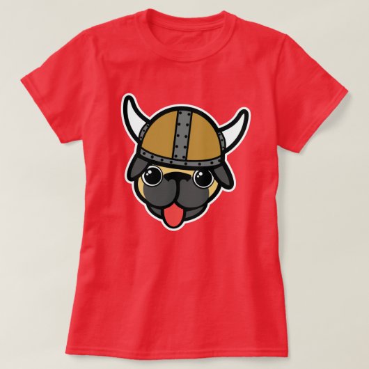Viking Pug T-shirt (Design voorkant)