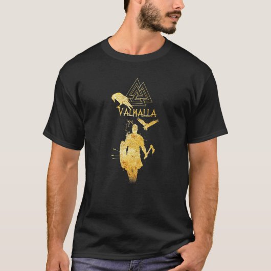 Viking Ragnar Lodbrok Valhalla Odin Ravens T-shirt (Voorkant)