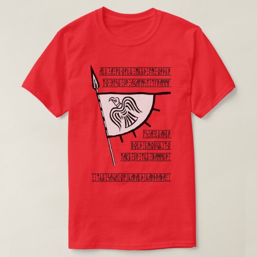 Viking Raven Banner Quote T-shirt (Design voorkant)