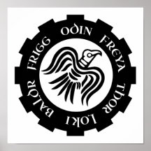 Viking Raven Banner Thor Freya Loki