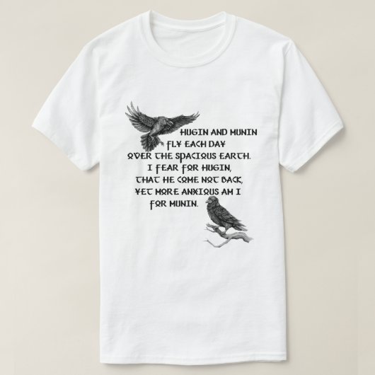 Viking Raven Hugin And Munin T-shirt (Design voorkant)