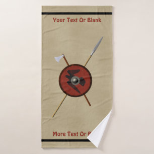 Viking Raven Shield and Weapons Bad Handdoek