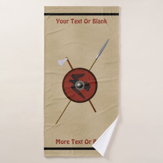 Viking Raven Shield and Weapons Bad Handdoek (Badhanddoek)