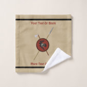 Viking Raven Shield and Weapons Bad Handdoek (Wasdoekje)