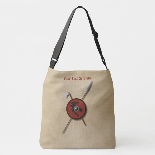 Viking Raven Shield and Weapons Crossbody Tas (Achterkant)