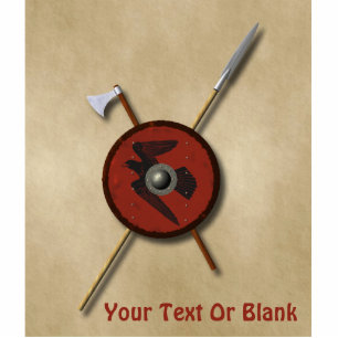 Viking Raven Shield and Weapons Fotobeeldje Magneet