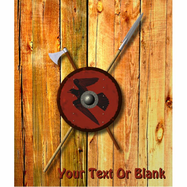 Viking Raven Shield and Weapons Fotobeeldje Magneet (Voorkant)