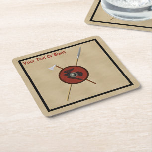 Viking Raven Shield and Weapons Kartonnen Onderzetters